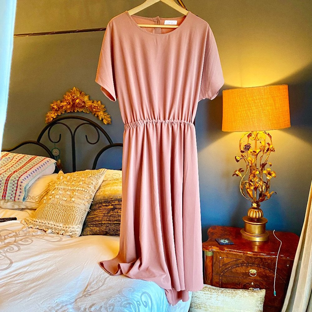 Oak & Fort Blush Pink Back Cut Out Maxi Dress - Picture 5 of 10